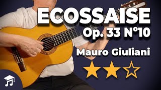 ECOSSAISE OP33 Nº10 🎸 Mauro Giuliani  Partitura  Tablatura  🎓 Tutorial Intermedio en Guitarra [upl. by Weixel]