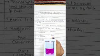 PHENOLPHTHALEIN  INDICATOR AcidBase titration chemistry shorts youtubeshorts [upl. by Amisoc984]