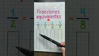 Fracciones equivalentes youtubeshorts maths educacion aprendizaje basicmath shortvideo shorts [upl. by Ennaeirb]