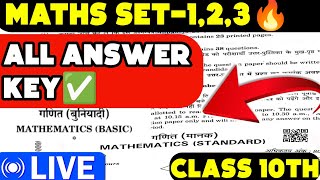 Math standard and Basic All set 123 Answer key 2024🔥❣️  Class 10th Math Paper solutions  CBSE [upl. by Pearla]