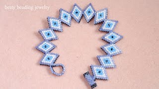 Twolayer diamond beaded bracelet elegant and easy for beginnersbeading tutorials [upl. by Mukerji]