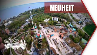 REKORD Highlander HansaPark OnRide  Fahrt Video neuer Free Fall Tower 2019 [upl. by Levin]