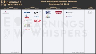 The Most Anticipated Earnings Releases for the Week of September 30 2024 [upl. by September356]