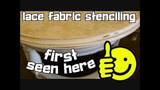 How to use lace fabric for stenciling technique first seen here😉 [upl. by Chet]