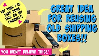 CARDBOARD BOX UPCYCLEclever way to reuse AMAZON BOXES etc Storage DIY [upl. by Alad176]