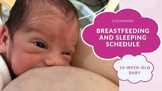 10WeekOld Baby Breastfeeding and Sleeping Schedule  Subt ENG FR ES ZHOCN  CloudMom [upl. by Maddox]