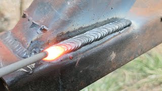 rarely discussed galvanized welding to thin square iron  rare welding tricks and tips [upl. by Bal]