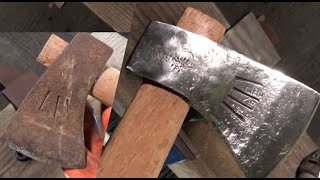 Antique Axe Restoration 錆びた斧を磨いてみた [upl. by Tillman]