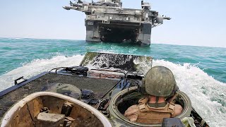 Skilled US Marine Drives Advanced AAV into Massive Warship at Sea [upl. by Anairuy]