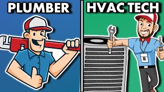 PLUMBING vs HVAC  Which Job Pays Better [upl. by Eidnim]