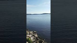 Pedestrian walkway and harbour at Ljungskile in the west of Sweden [upl. by Ahsal]