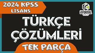 2024 KPSS Lisans Türkçe Soruları ve Çözümleri  Tüm Sorular [upl. by Botti]