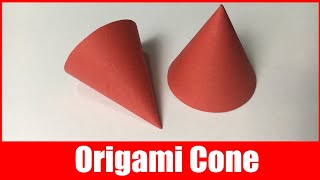 How to Make a Cone out of Paper  Origami Cone Shape Easiest Way  DIY 3d Cone [upl. by Kliman]