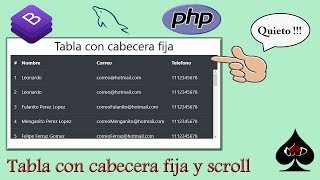 Tabla con cabecera fija y scroll  Html css php mysql bootstrap [upl. by Tim]