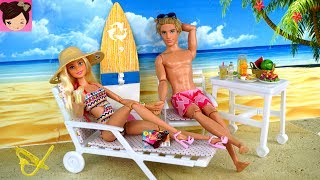 Barbie amp Ken Beach Vacation Morning Routine  Barbie Doll Snorkeling Under Water Play for Kids [upl. by Milburr]