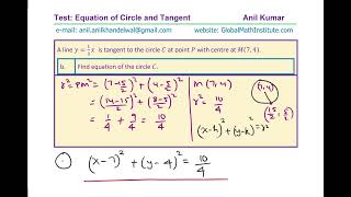 Q2 Solution Find Equation of the Second Tangent to Circle with Given Centre GCSE CBSE IBSL Edexcel [upl. by Nnyllaf]