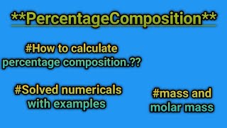 composition in urdu  percentage composition how to calculate percentage compositionformula of [upl. by Snoddy]