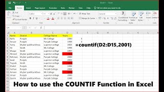 How to Use the COUNTIF Function in Excel [upl. by Erihppas]