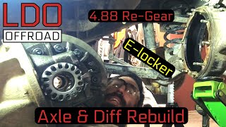 80 Series  Axle and Diff Rebuild 488 gears front Elocker Steering Knuckles [upl. by Ardien]