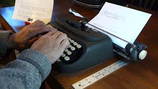 1959 Royal Dart ultraportable typewriter at work [upl. by Barren]