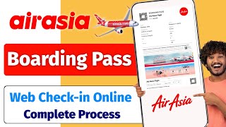 AirAsia Check in full process  AirAsia boarding pass online  Web checkin airasia flight  SRG [upl. by Nikal]