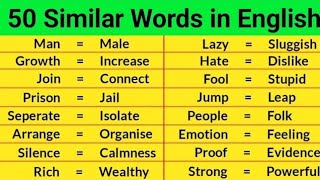 50 Similar Words  Similar Words in English  Similar Words [upl. by Jankey771]