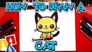 How To Draw A Cartoon Siamese Cat [upl. by Sisto645]