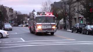 Kearny Fire Department Ladder Tower 2 responding EQ2B PRTY SIREN 81815 [upl. by Jonme]