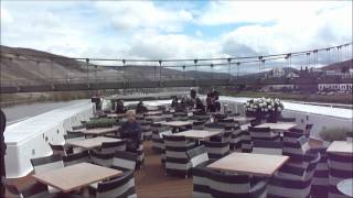 Scenic Crystal river cruising under a bridge in Europe [upl. by Uchida]