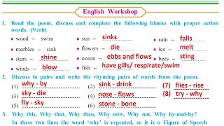 31 Why Poem English Workshop Question answer 8th class English subject page no57 by Zameer Sir [upl. by Geraud]