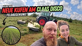 FarmVLOG993  AKF auf unseren Ländern  Neue Verschleißkufen fürs Claas Disco [upl. by Ariaec]