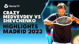 CRAZY Medvedev vs Shevchenko Highlights  Madrid 2023 [upl. by Noemi377]