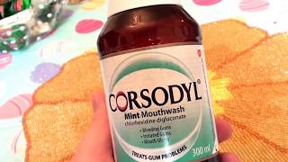 CANDIDA CRUSHERCorsodyl Mint Mouthwash sensitive gums bleeding gums REVIEW [upl. by Alwyn]