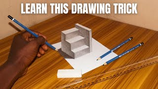 3D Drawing Pencil quotSTAIRSquot on Paper  Trick Art  Magic Illusion [upl. by Ludovika]