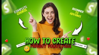 How To add Privacy Policy Page  How To Write Privacy Policy For Shopify  Shopify Tutorial [upl. by Forward144]