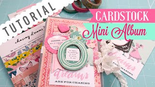 Cardstock Mini Album ❀ TUTORIAL  “Use Your Paper” Series Idea 5 [upl. by Modesty]