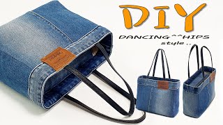 diy청바지 리폼리폼가방만들기denim tote bag tutorialtote bag sewing tutorialdiy jeans bag hand sewing청바지가방 [upl. by Nyrahs918]