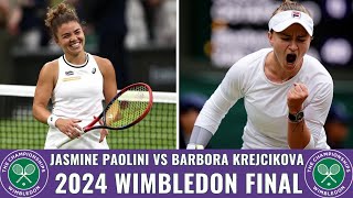 Jasmine Paolini vs Barbora Krejcikova  2024 Wimbledon Final [upl. by Ailedroc]