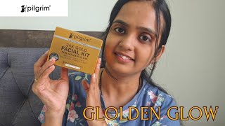 Pilgrim 24k Gold Facial at home  Golden glow at home [upl. by Enyr]