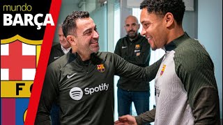 FC BARCELONA Así ha sido el encuentro de VITOR ROQUE con sus nuevos compañeros y con XAVI [upl. by Astred]