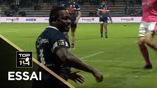 TOP 14  Essai Filipo NAKOSI 1 SUA  Agen  Paris  J11  Saison 20172018 [upl. by Nanfa]