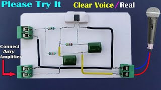 How to Make Mic for Any Amplifier With Transistor BC547 No IC  Clear Voice Mic Simple amp Powerful [upl. by Nylrak]