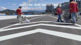 Road Line markingChevron hatching [upl. by Sucitivel]