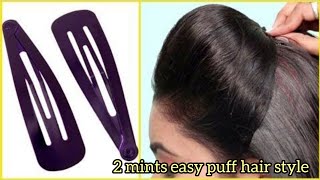 Perfect puff hairstyle everyday quick and easy hairstyles in telugu [upl. by Notac807]