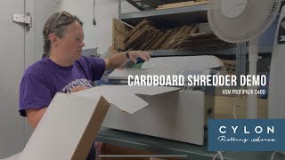 Cardboard Shredder Demo  HSM ProfiPack C400 [upl. by Dorr834]