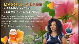 MASQUE VISAGE ANTI ACNE A LARGILE VERTE [upl. by Banks236]