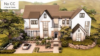 The Sims 4 Villa in Modern Farmhouse Style  No CC  Stop Motion Speedbuild [upl. by Leddy169]