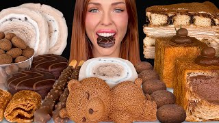 ASMR MUKBANG Tiramisu Dessert Churro Chips Chocolate Espresso Mousse Cake Croissant Eating 먹방 [upl. by Ettennan]