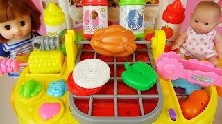 Baby doll cooking food kitchen toys Baby Doli play [upl. by Ennayoj]