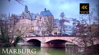 MARBURG WALK  MARBURG CITY WALKING TOUR 4k  near river sightseeing sehenwürdigkeit Germany river [upl. by Heisel]